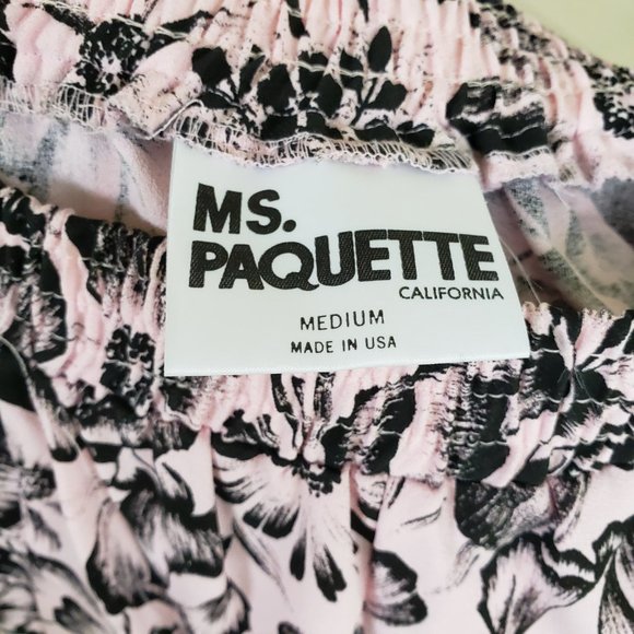 vintage 80s Pink And Black Floral Two Piece baggy Shirt / Skirt Set - Picture 11 of 11